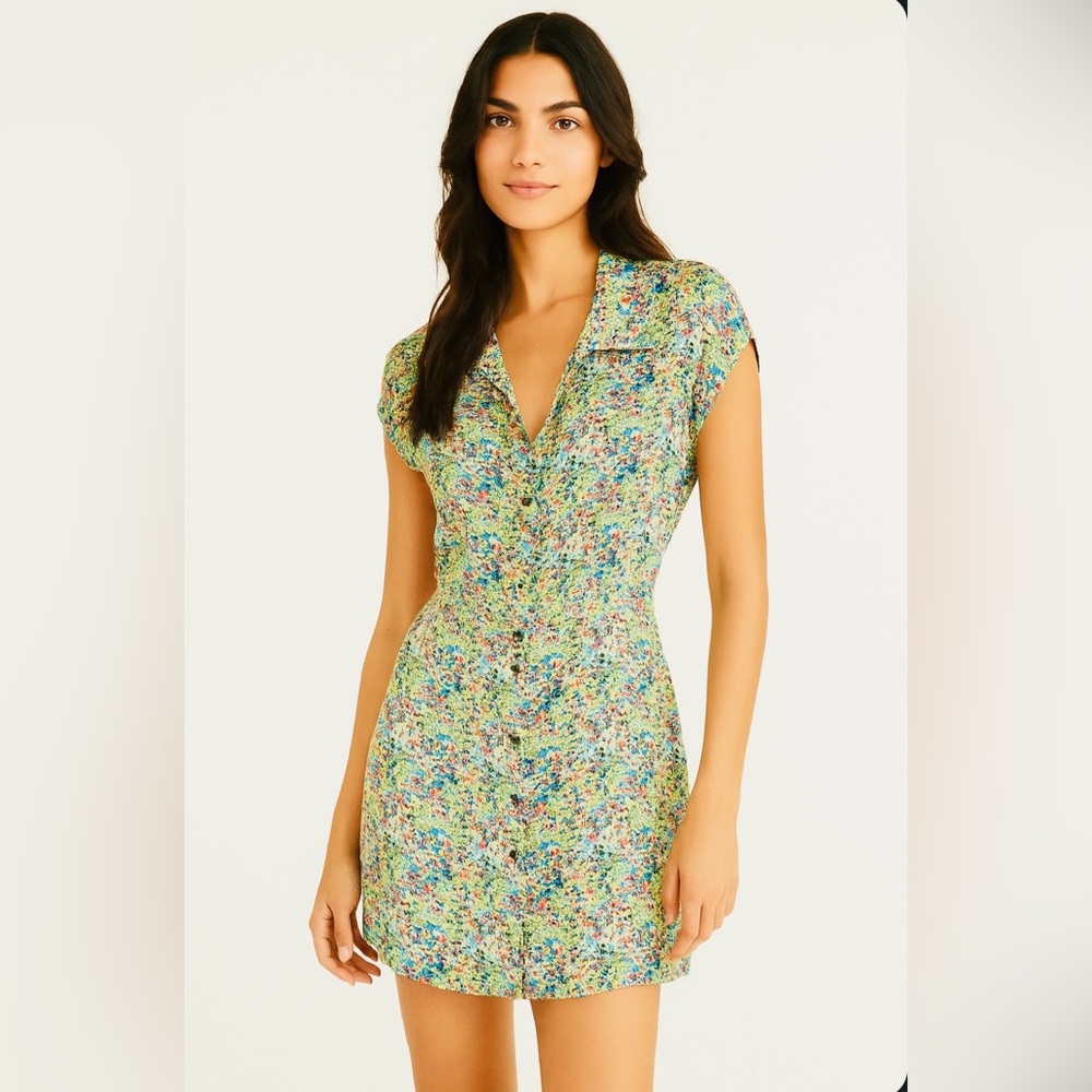 Patterson J Kincaid Originals Floral V-Neck Mini Dress